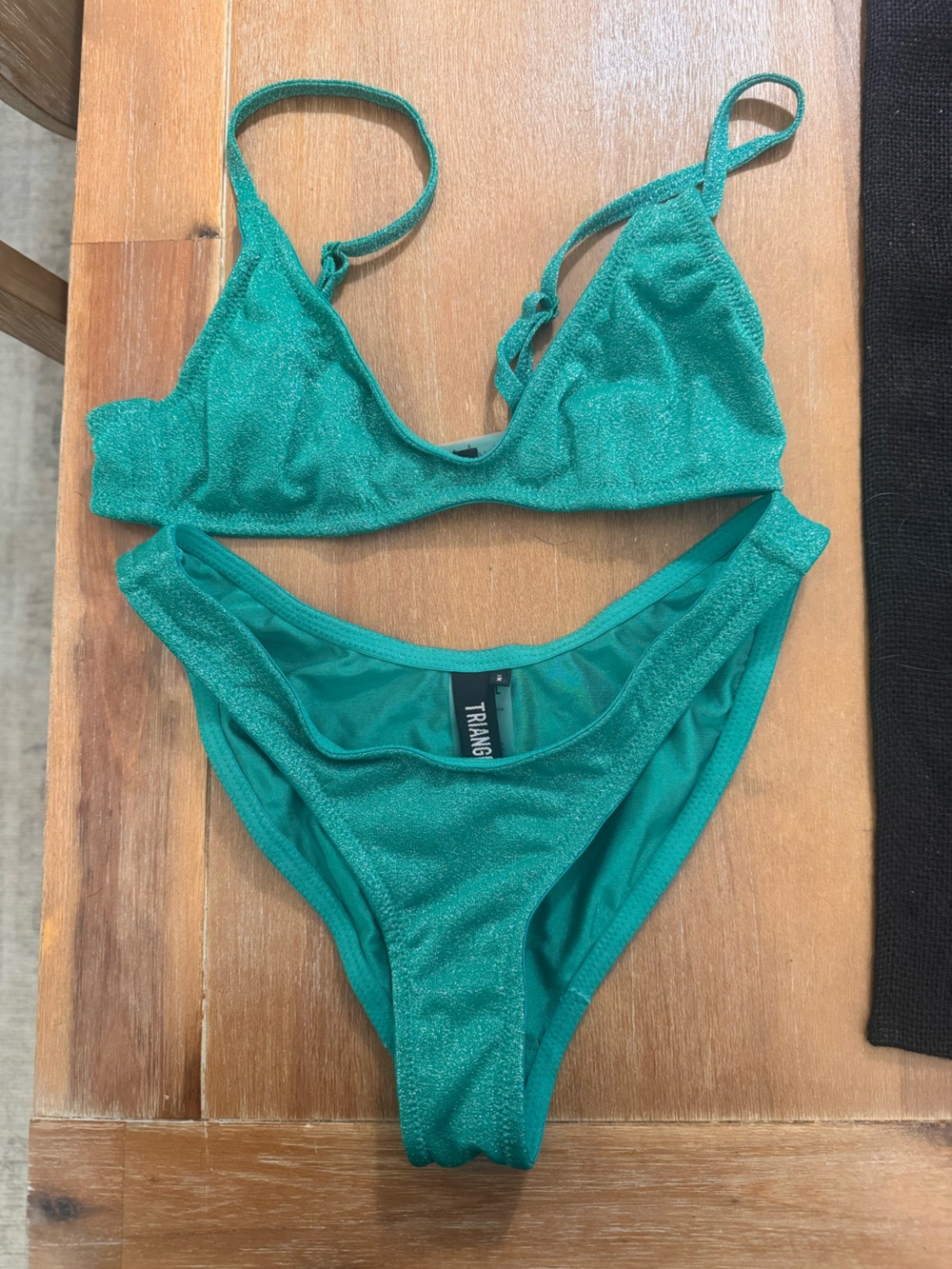 triangl swimwear Shimmery Teal Green Bikini Set
